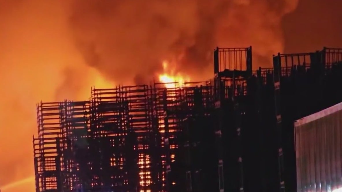 Massive fire near McDonough tire warehouse
